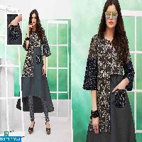 S more Twister Wholesale ready made linen Satin kurtis